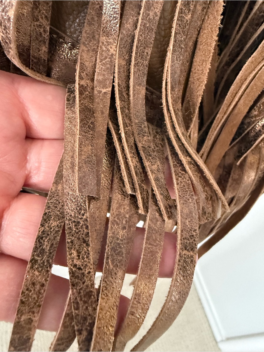POSSE Fringe Hobo Shoulder Bag - Brown - Picture 10 of 10
